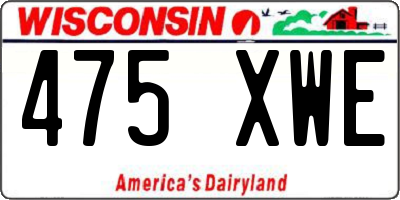 WI license plate 475XWE