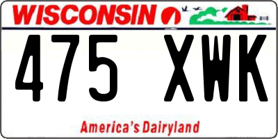 WI license plate 475XWK