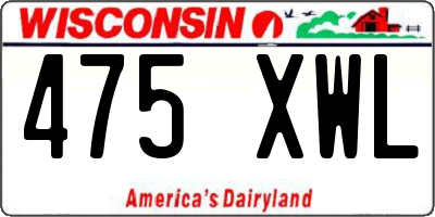 WI license plate 475XWL