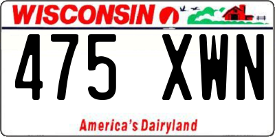 WI license plate 475XWN