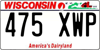 WI license plate 475XWP