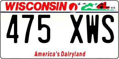 WI license plate 475XWS