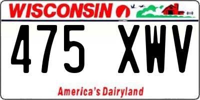 WI license plate 475XWV