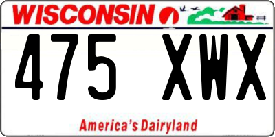 WI license plate 475XWX