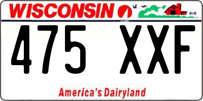 WI license plate 475XXF
