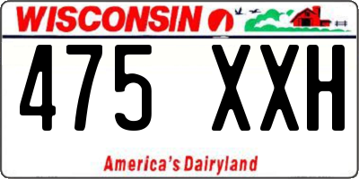 WI license plate 475XXH