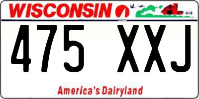 WI license plate 475XXJ