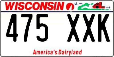 WI license plate 475XXK