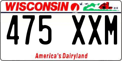 WI license plate 475XXM