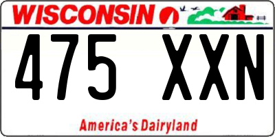 WI license plate 475XXN