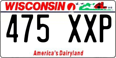WI license plate 475XXP