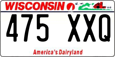 WI license plate 475XXQ