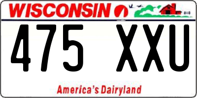 WI license plate 475XXU