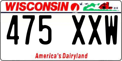 WI license plate 475XXW