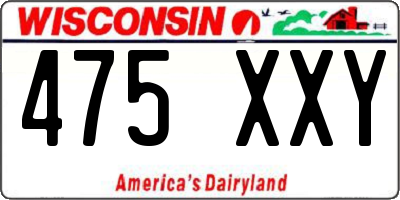WI license plate 475XXY