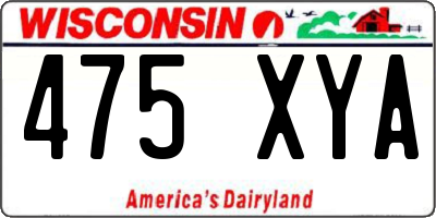 WI license plate 475XYA
