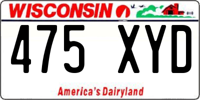 WI license plate 475XYD