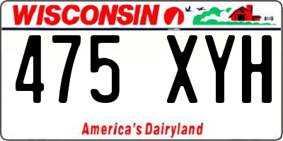 WI license plate 475XYH