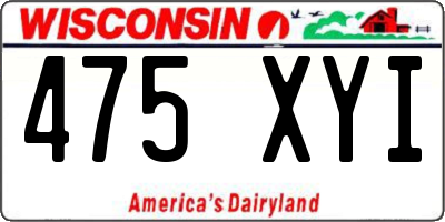 WI license plate 475XYI