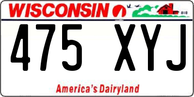 WI license plate 475XYJ