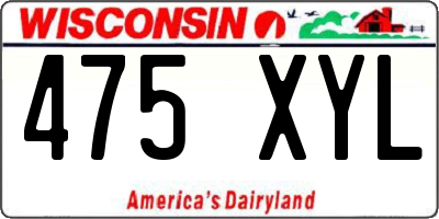 WI license plate 475XYL