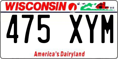 WI license plate 475XYM