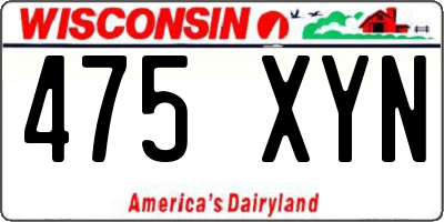 WI license plate 475XYN