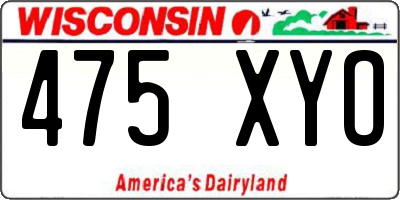 WI license plate 475XYO