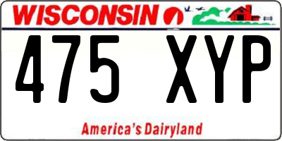 WI license plate 475XYP