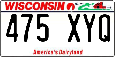 WI license plate 475XYQ