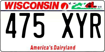 WI license plate 475XYR