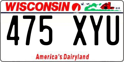 WI license plate 475XYU