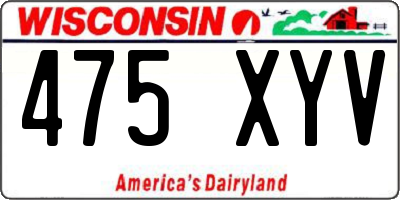 WI license plate 475XYV