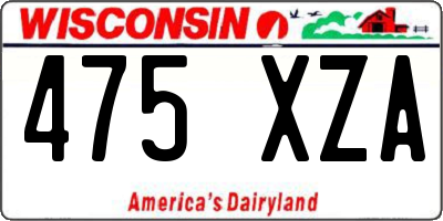 WI license plate 475XZA