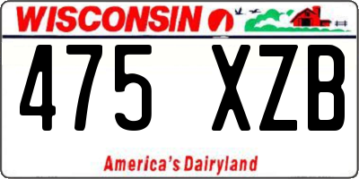 WI license plate 475XZB