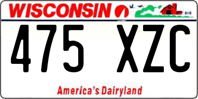 WI license plate 475XZC