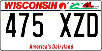 WI license plate 475XZD