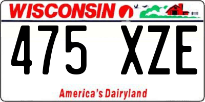 WI license plate 475XZE