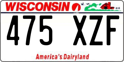 WI license plate 475XZF