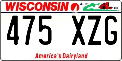 WI license plate 475XZG