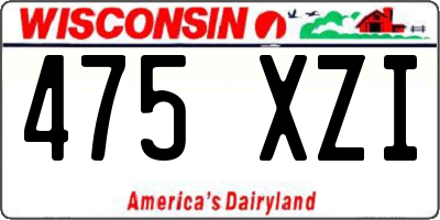 WI license plate 475XZI