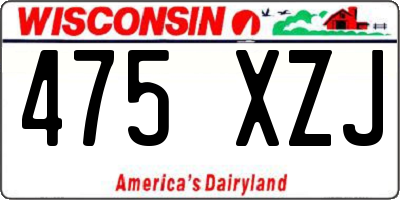WI license plate 475XZJ