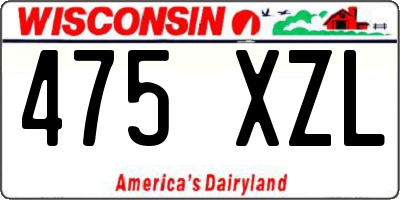 WI license plate 475XZL