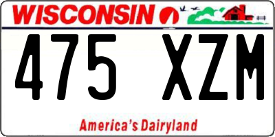WI license plate 475XZM