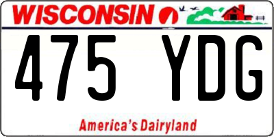 WI license plate 475YDG