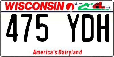 WI license plate 475YDH