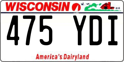 WI license plate 475YDI