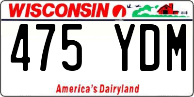 WI license plate 475YDM