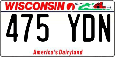 WI license plate 475YDN