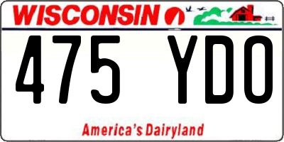 WI license plate 475YDO